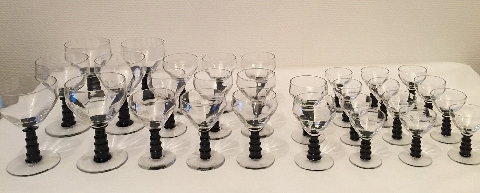 Art Deco 29 delig glasservies, Ophalen of Verzenden, Zo goed als nieuw, Overige typen