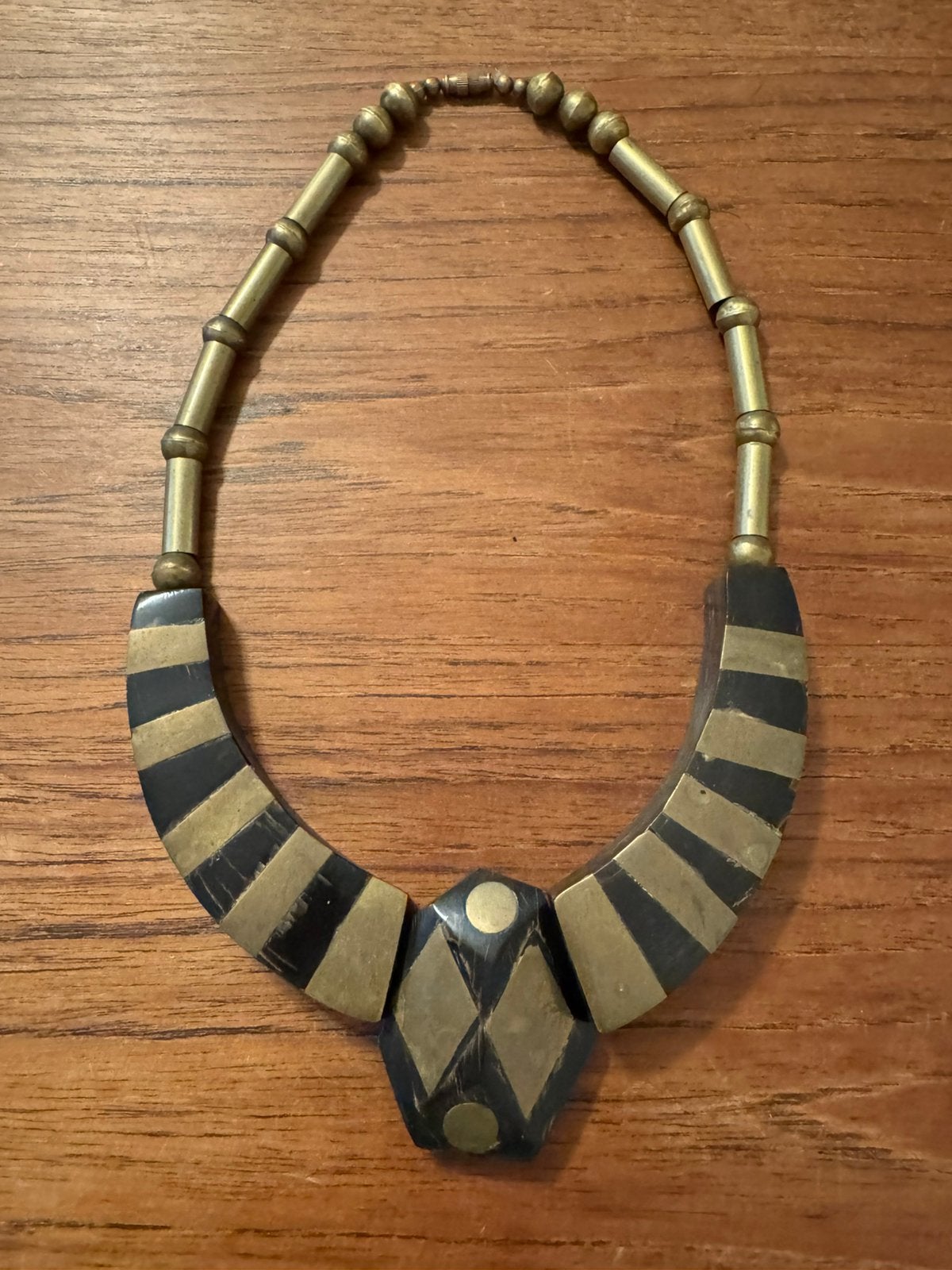Vintage ketting messing hoorn?, Ophalen of Verzenden, Zo goed als nieuw, Overige materialen