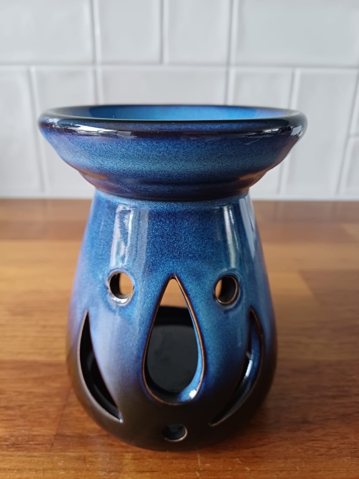 Blauwe keramische geurbrander voor waxmelts/olie, Blauw, Ophalen of Verzenden, Zo goed als nieuw, Modern