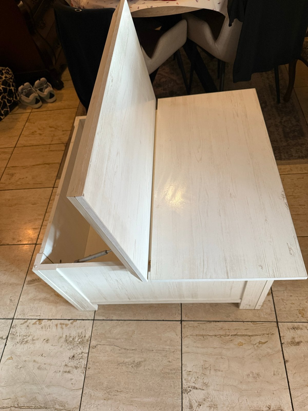 White wash kist/salontafel met opbergruimte lees omschrijvin, Ophalen, 50 – 75, 150 tot 200 cm, Vierkant