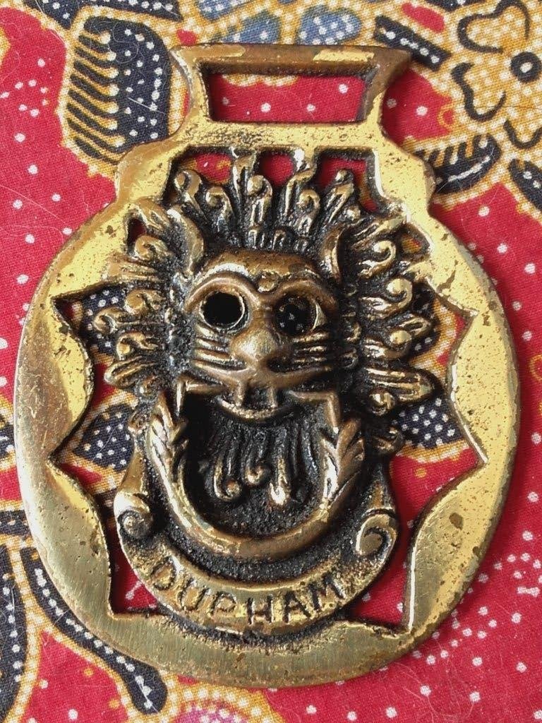 Antiek kleppermannetje uit Engeland met een kattenkop 9 cm., Antiek en Kunst, Antiek | Koper en Brons, Ophalen of Verzenden, Koper
