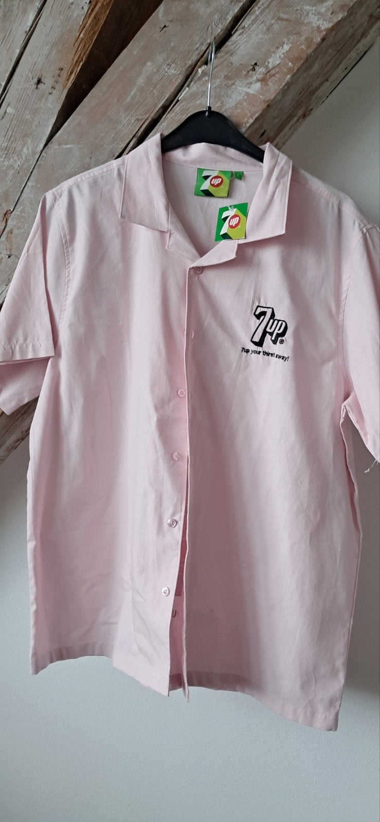 7UP overhemd nieuw met bloemenprint - Maat L, Ophalen of Verzenden, Nieuw, Roze