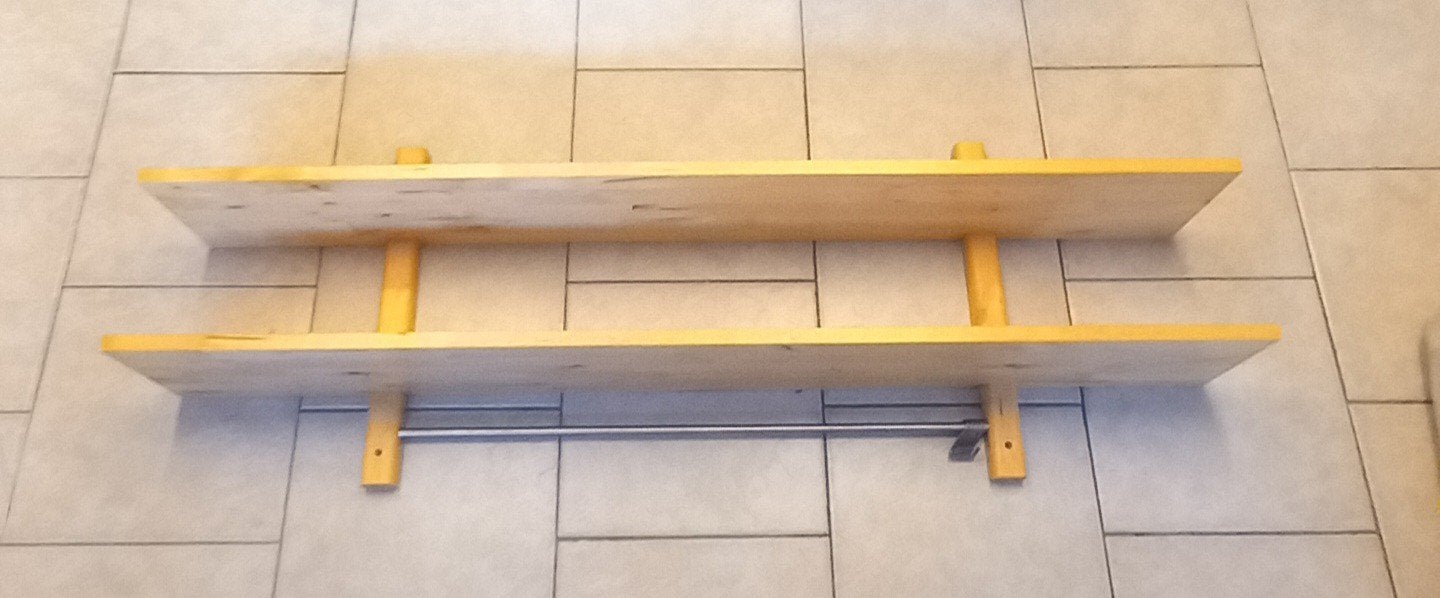 Houten wandplank met roede - handig en compact, Ophalen