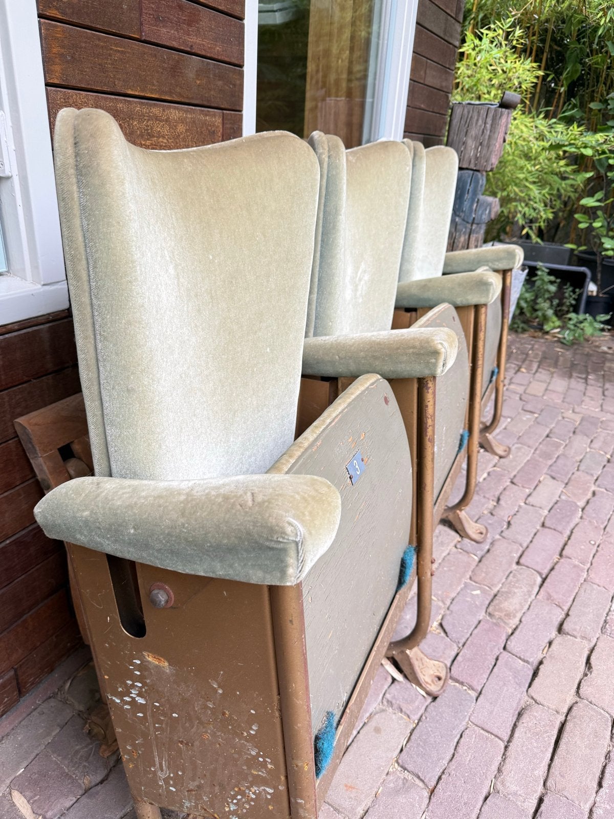 Vintage Bioscoopstoelen - Set van 3, Ophalen