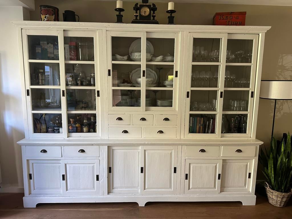 Grote buffetkast 300 cm breed, Ophalen, Gebruikt, Met deur(en), Glas