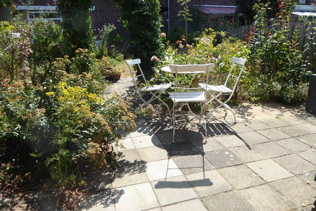 Vintage, brocante, Franse bistro set, authentiek, Ophalen, Gebruikt, Metaal, Inklapbaar