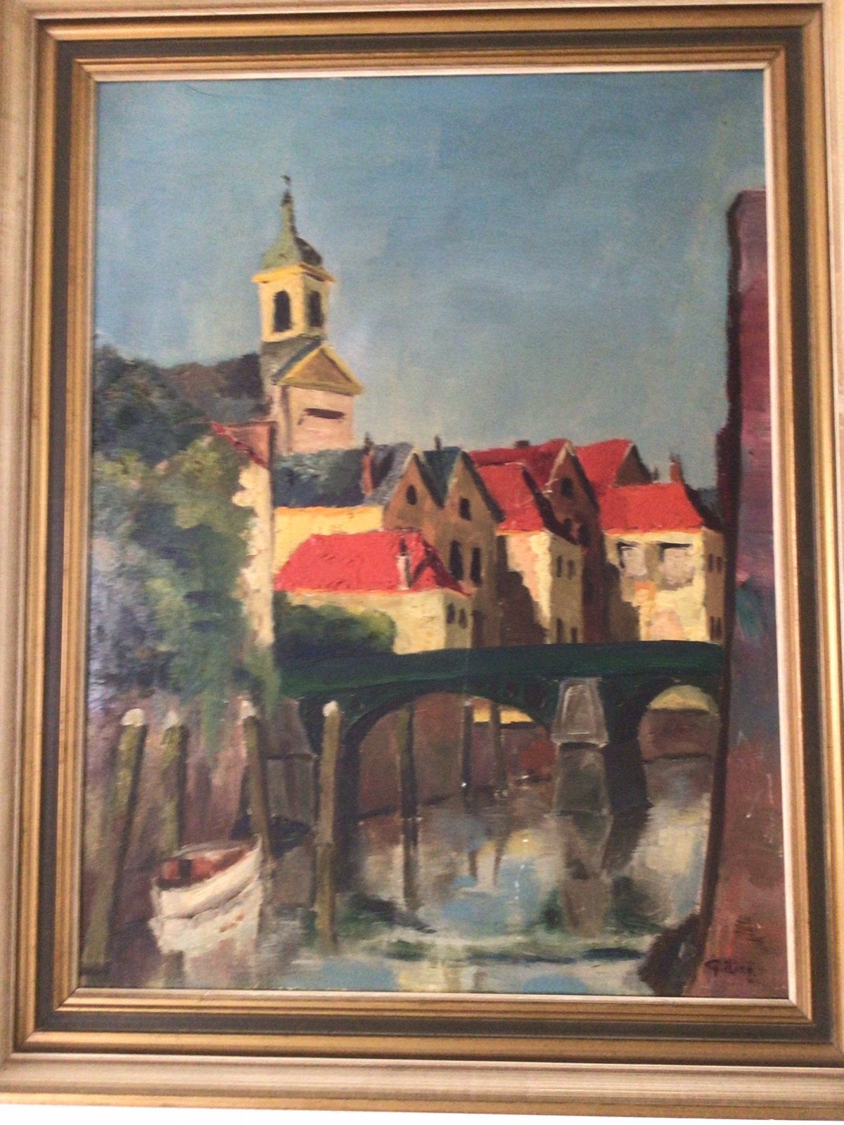 Te koop schilderij “ laag water Dordrecht 1943, Antiek en Kunst, Kunst | Schilderijen | Klassiek, Ophalen of Verzenden