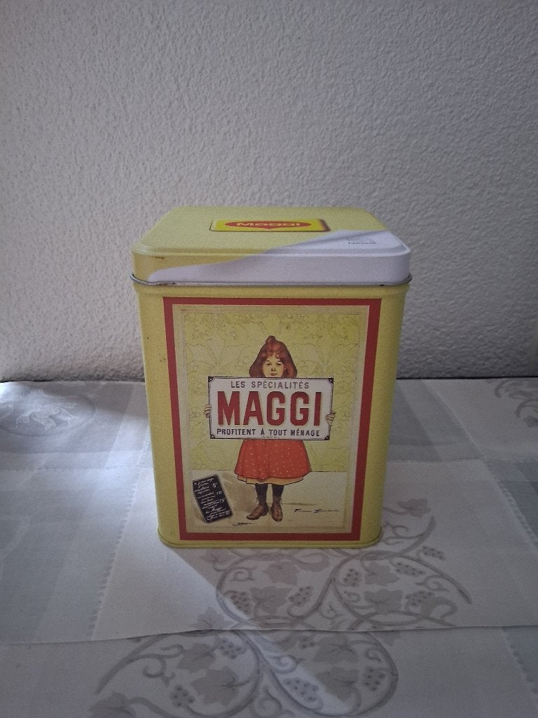GRATIS / Bewaarblik Maggi, Verzamelen, Blikken, Ophalen, Gebruikt, Overige, Overige merken