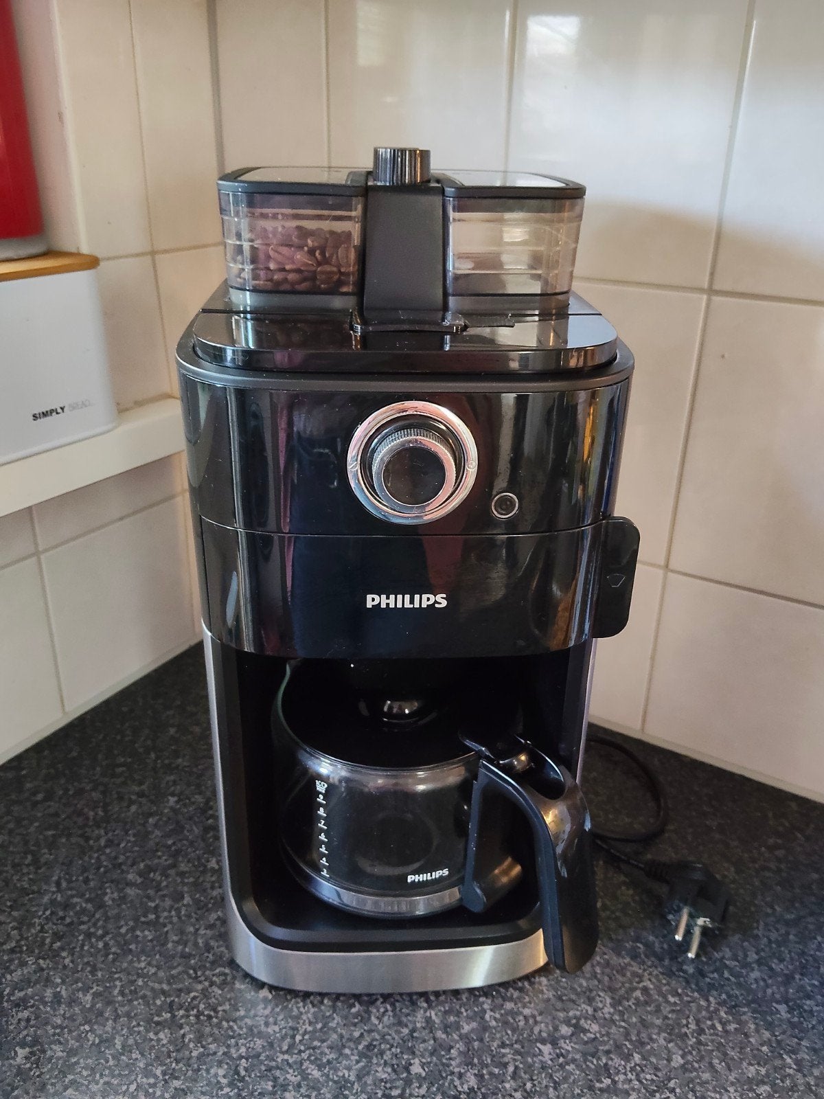Philips HD7766 Koffiezetapparaat met bonenmaler, Witgoed en Apparatuur, Ophalen of Verzenden, Gebruikt, Koffiemachine, Koffiebonen