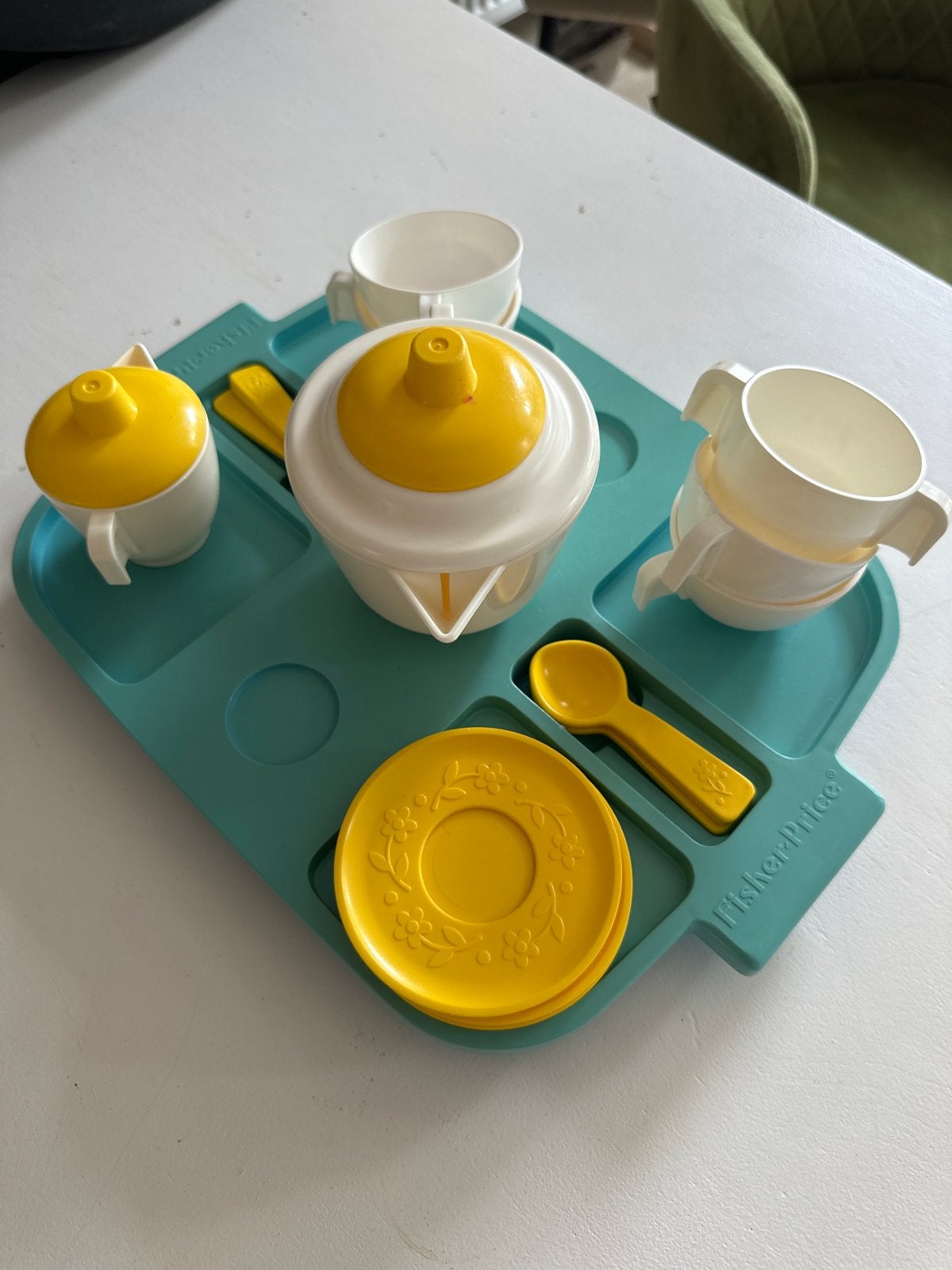 Vintage Fisher-Price theeservies speelset, Ophalen, Gebruikt, Speelset