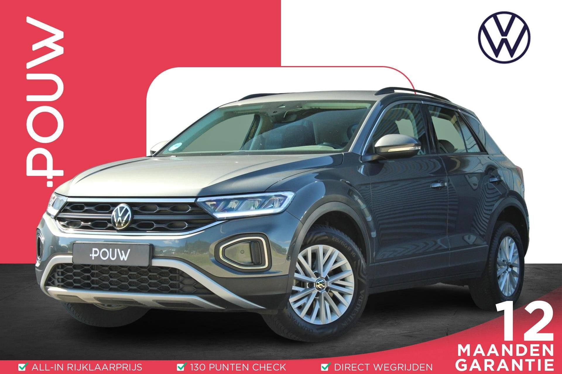 Volkswagen T-Roc 1.0 TSI 115pk Life | Allseasonbanden | Clim, Auto's, Volkswagen, Voorwielaandrijving, 12 maanden, Stof, Gebruikt