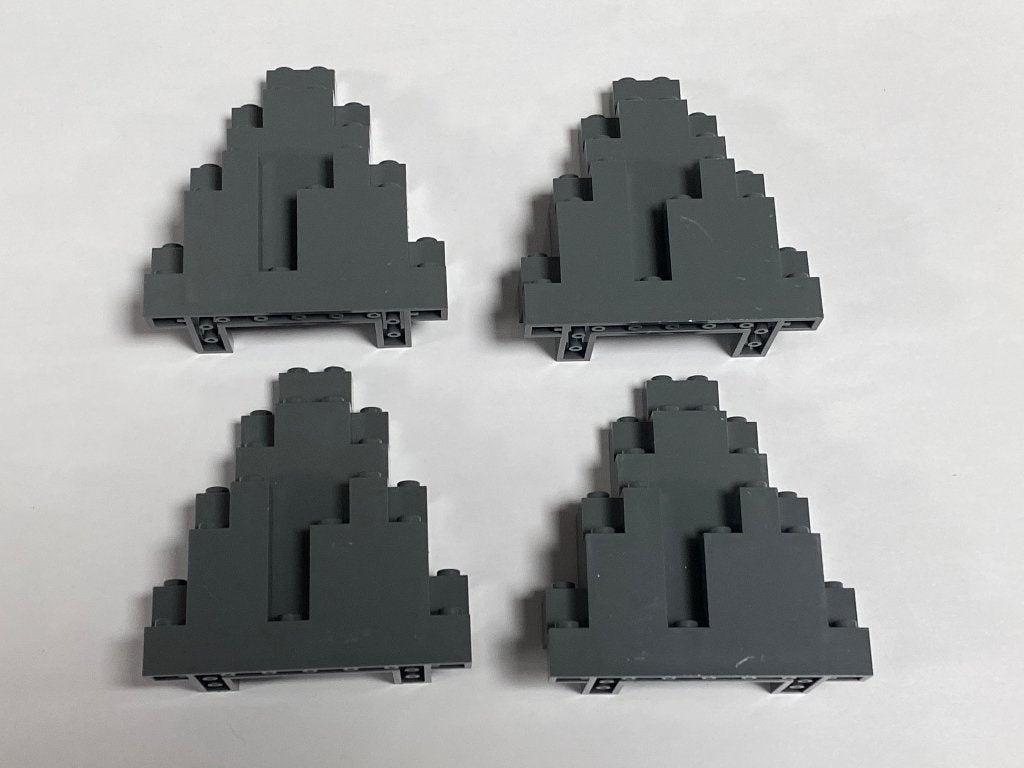 Partij 4x nieuwe Lego driehoek rotsen
