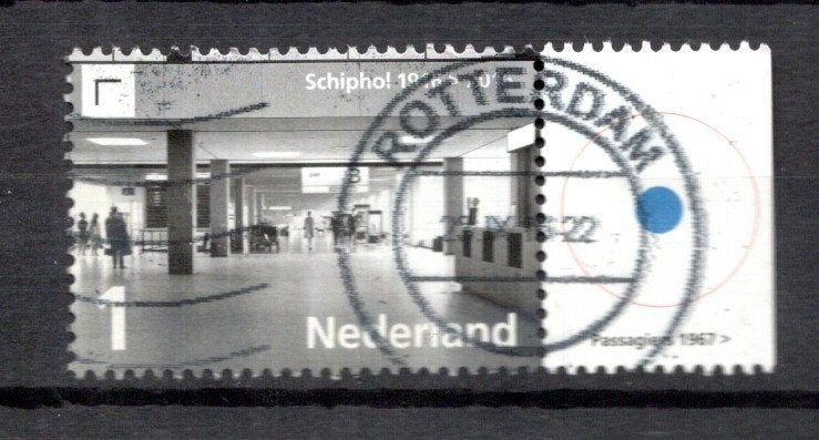 gestempelde zegel. jaar 2017: Schiphol met tab, Ophalen of Verzenden, Na 1940, Gestempeld