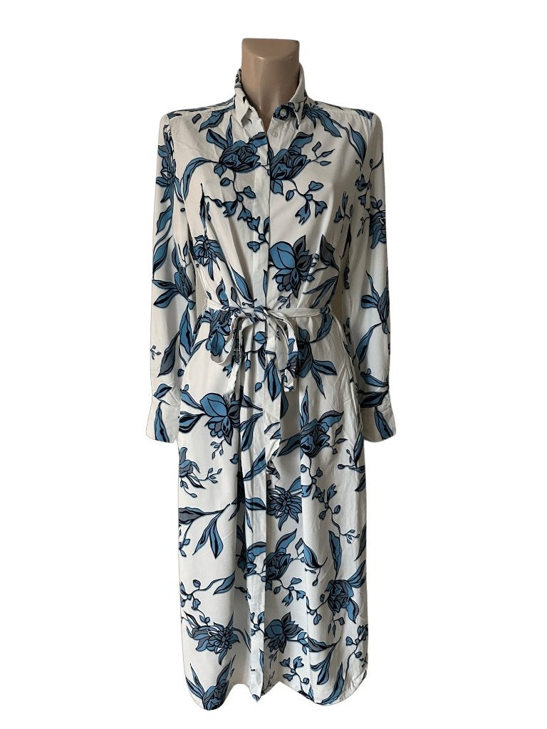 Peter Hahn jurk L, Kleding | Dames, Jurken, Zo goed als nieuw, Maat 38/40 (M), Blauw, Onder de knie, Ophalen of Verzenden