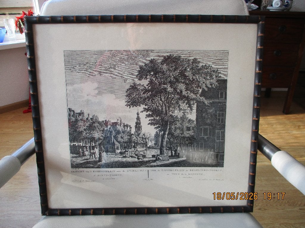 Amsterdam 1760 - Paul van Liender - Munt, Antiek en Kunst, Kunst | Etsen en Gravures, Ophalen of Verzenden, Stadsgezicht, Gravure