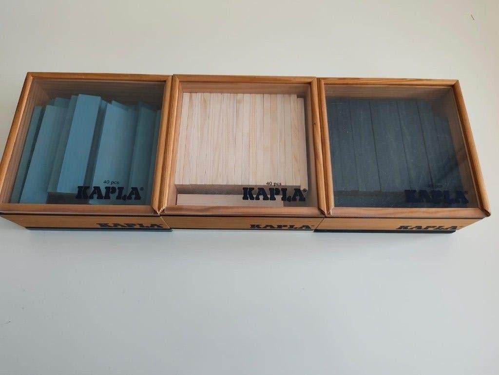 Kapla blokken drie bakjes (lichtblauw, donkerblauw, wit), Ophalen, Gebruikt, Overige merken