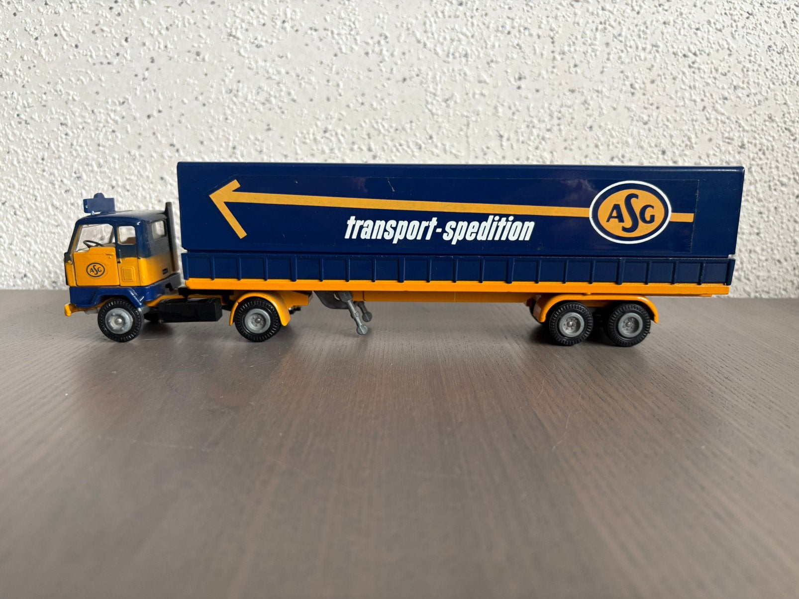 Tekno 1/50 Volvo F88/F89 en oplegger ASG Transport-Spedition, Ophalen of Verzenden, Zo goed als nieuw, Bus of Vrachtwagen, Tekno