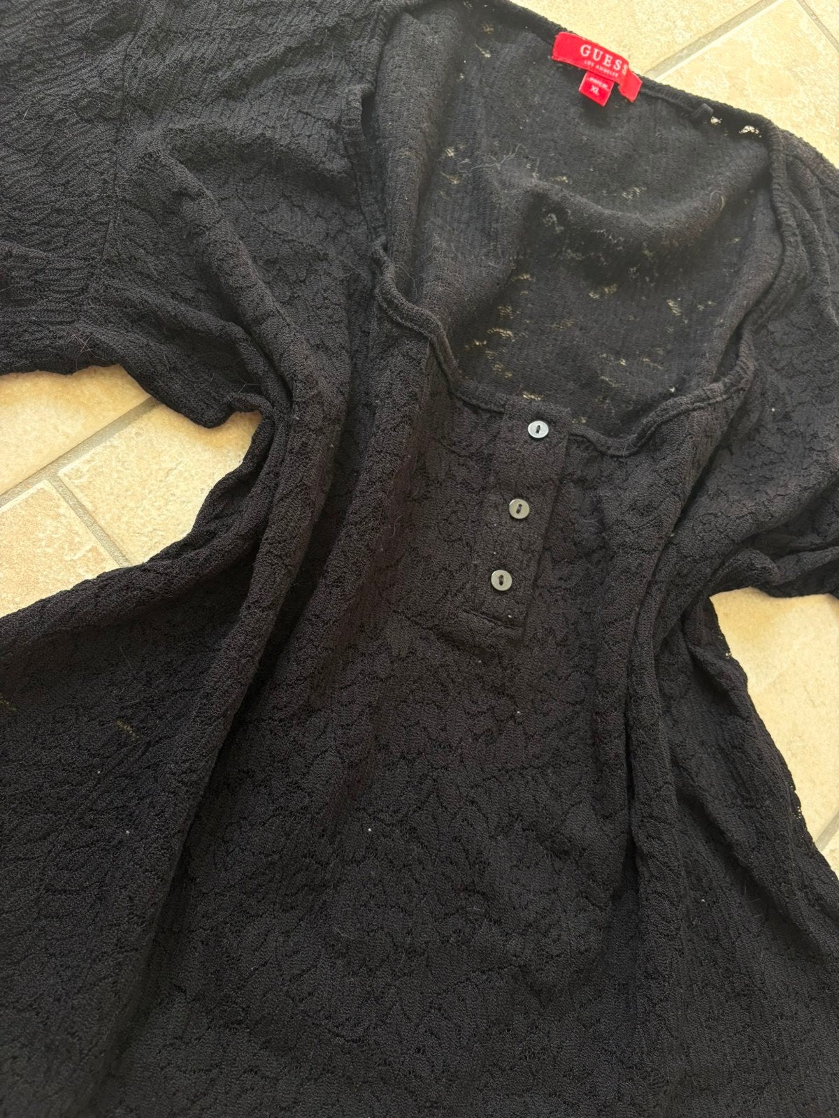 Guess zwart kanten top Maat XL, Kleding | Dames, Guess, Zwart, Maat 46/48 (XL) of groter, Ophalen of Verzenden