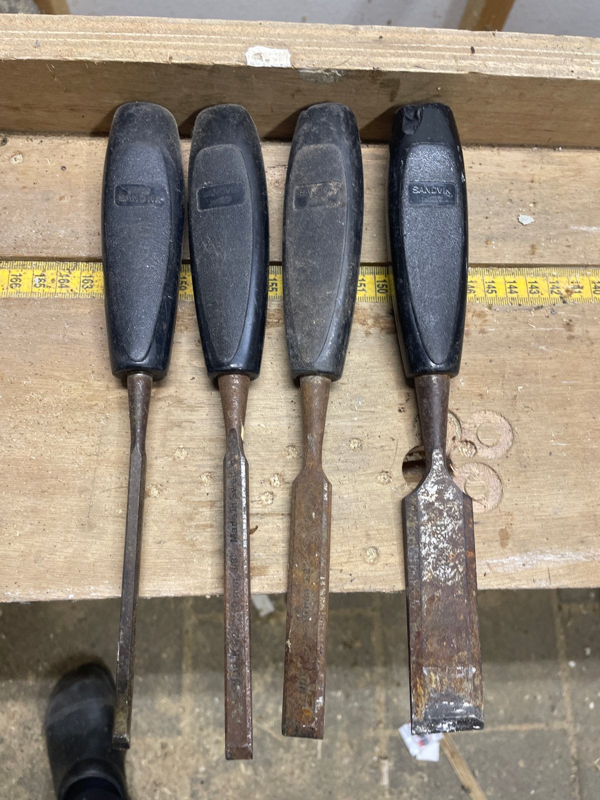 4 Sandvik beitels 6, 10, 18 en 28 mm, Ophalen, Gebruikt, Beitel, Overige merken