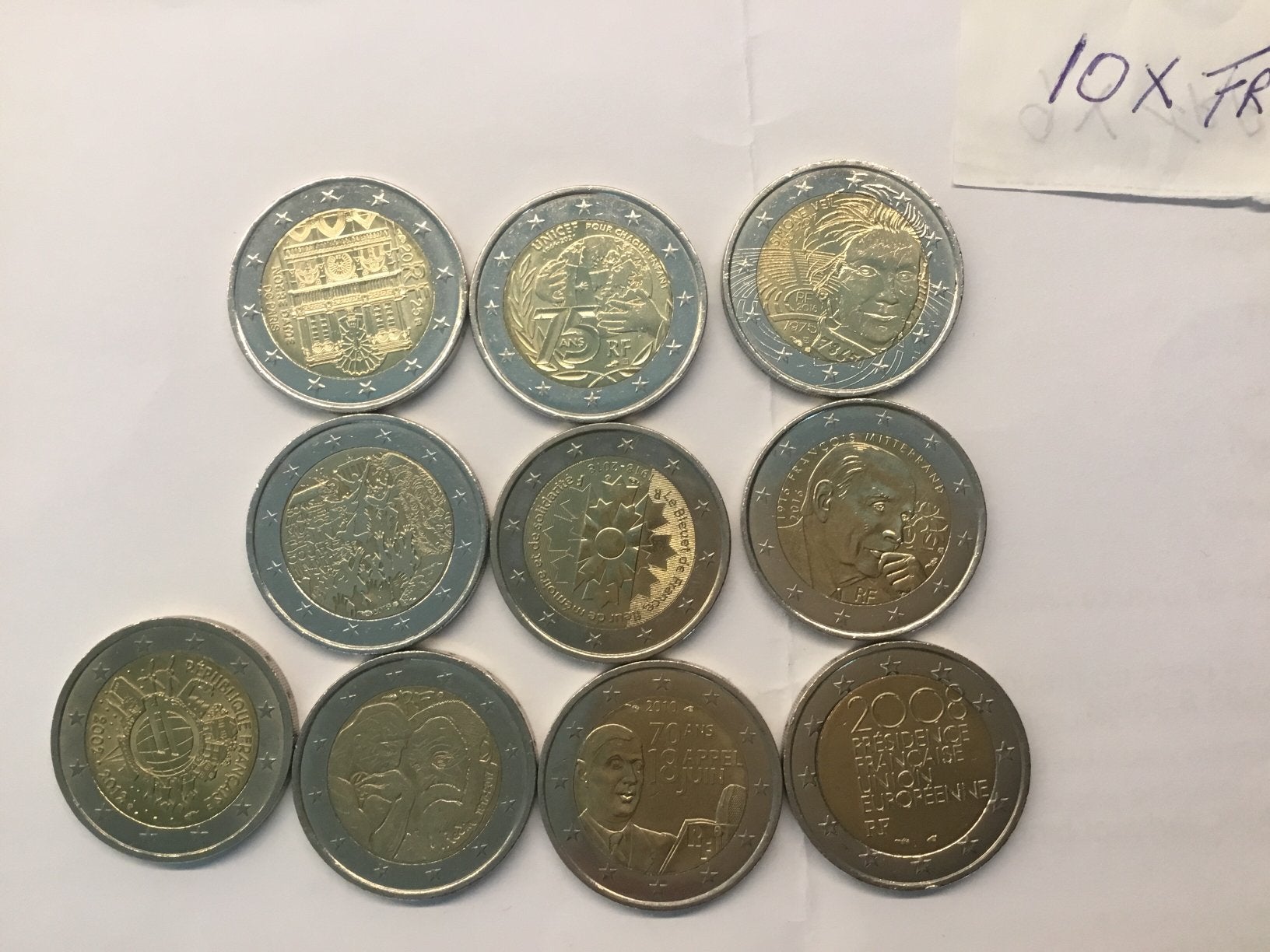 10X SPECIALE 2EUROMUNTEN FRANKRIJK ., Ophalen of Verzenden, Frankrijk, 2 euro