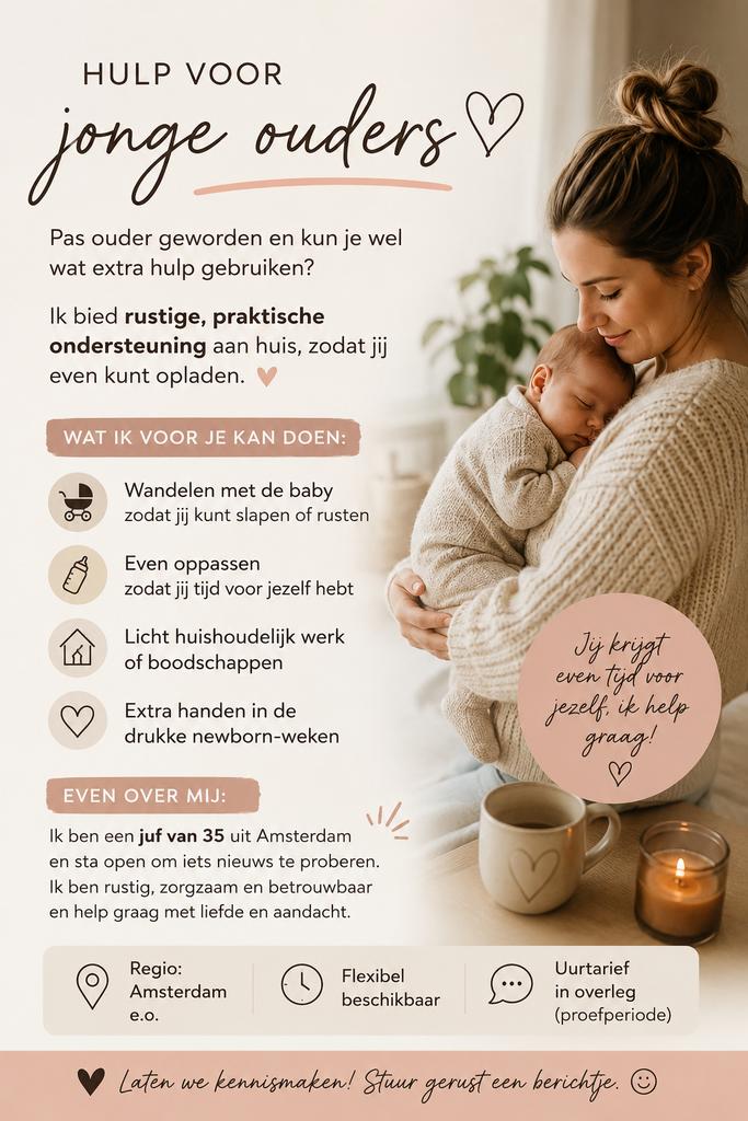 Rustige newborn support & hulp aan huis (Amsterdam-Hoorn), Vacatures, Vacatures | Thuiswerk