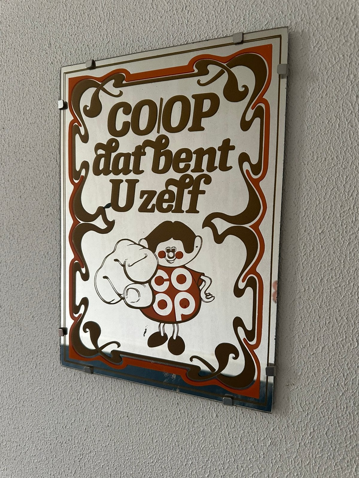 Vintage Coop Reclame Spiegel, Ophalen of Verzenden, Zo goed als nieuw, Reclamebord