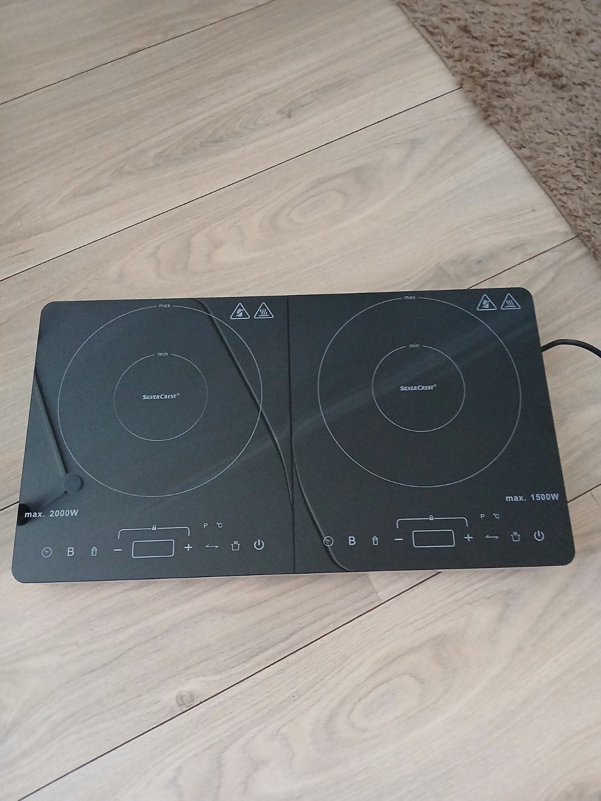 SilverCrest Draagbare Inductiekookplaat - 2 Kookzones, Witgoed en Apparatuur, Kookplaten, Ophalen, 3 kookzones of minder, Zo goed als nieuw