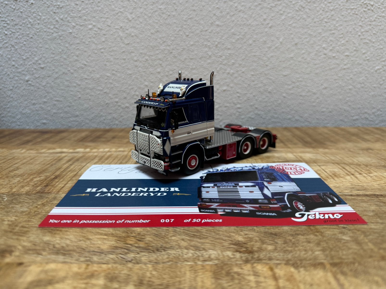 Tekno Scania 142H Hanlinder “zeer zeldzaam”, Ophalen of Verzenden, Nieuw, Bus of Vrachtwagen, Tekno