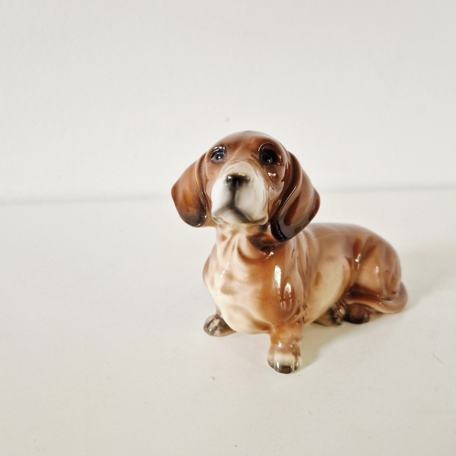 Vintage teckel beeld beeldje tekkel dashund, Ophalen of Verzenden, Gebruikt, Hond of Kat, Beeldje of Figuurtje