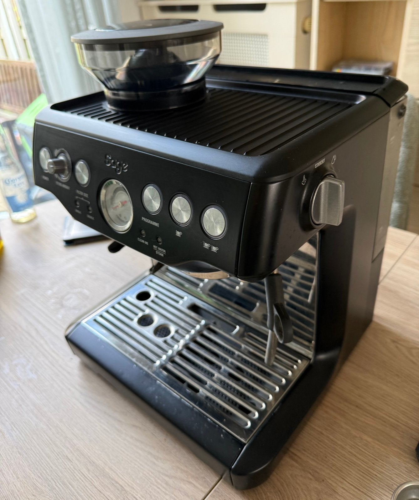 Sage Barista Express zeer compleet, Ophalen, Zo goed als nieuw, Espresso apparaat