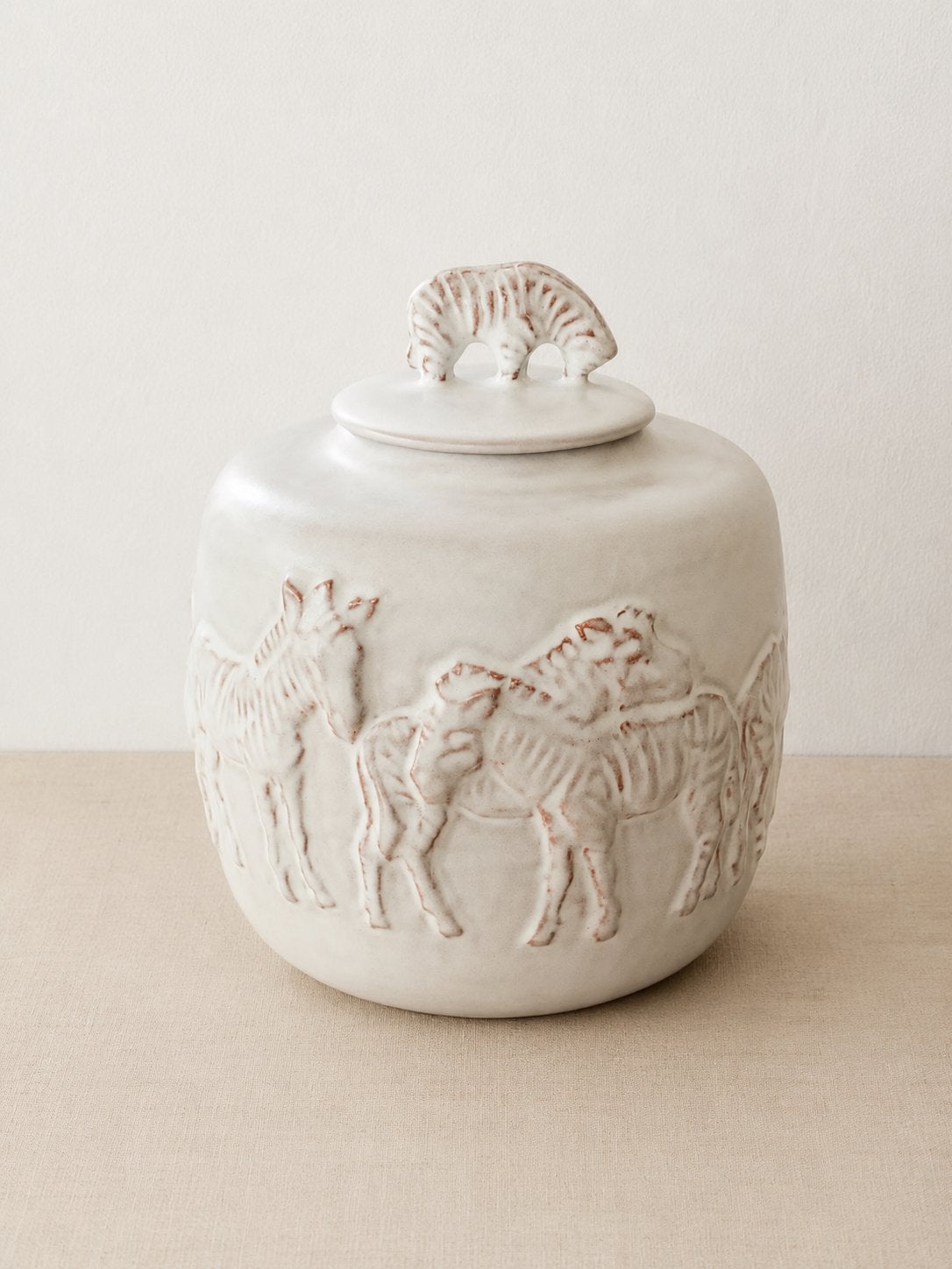 Vintage dekselpot met Zebra Klaas Mobach, Antiek en Kunst, Ophalen of Verzenden