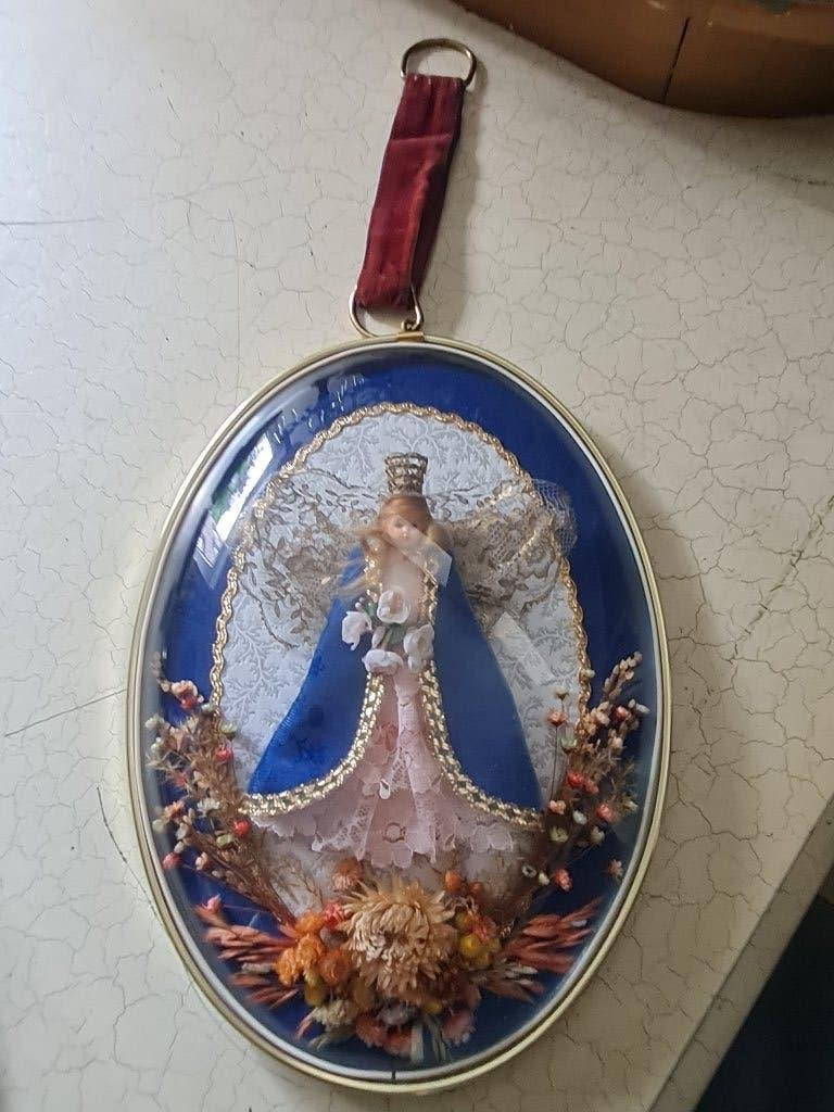 Vintage lijst met bol glas