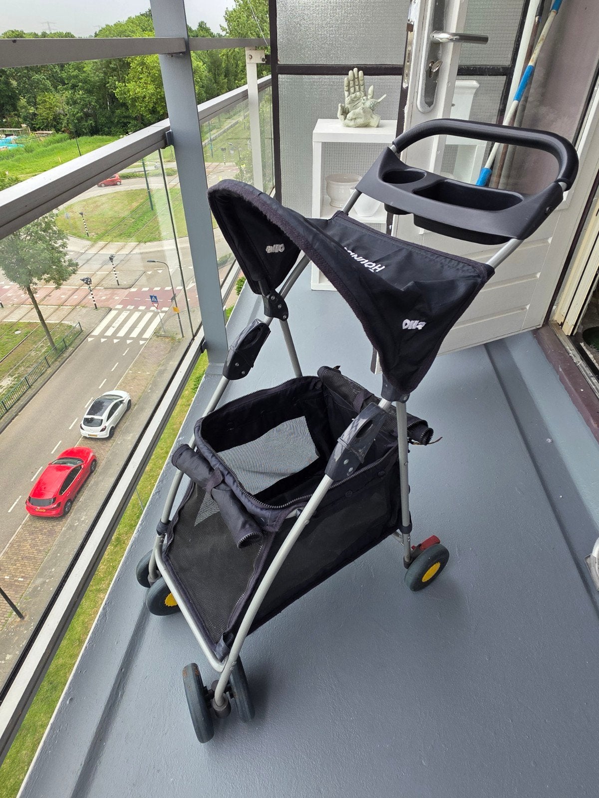 Zwarte honden/katten buggy voor kleine hond of kat., Ophalen, Gebruikt