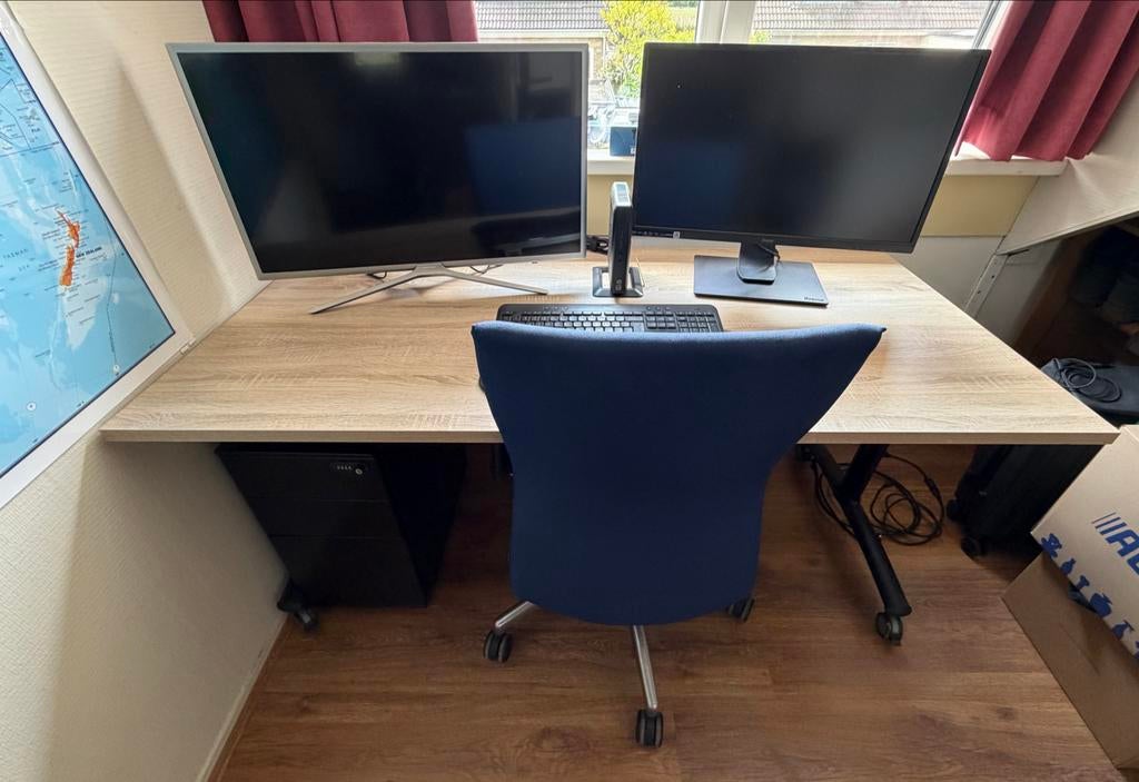 Complete Thuiswerkplek: Bureau, Bureaustoel en Ladenkast, Huis en Inrichting, Bureaus, Ophalen, Overige typen, Zo goed als nieuw