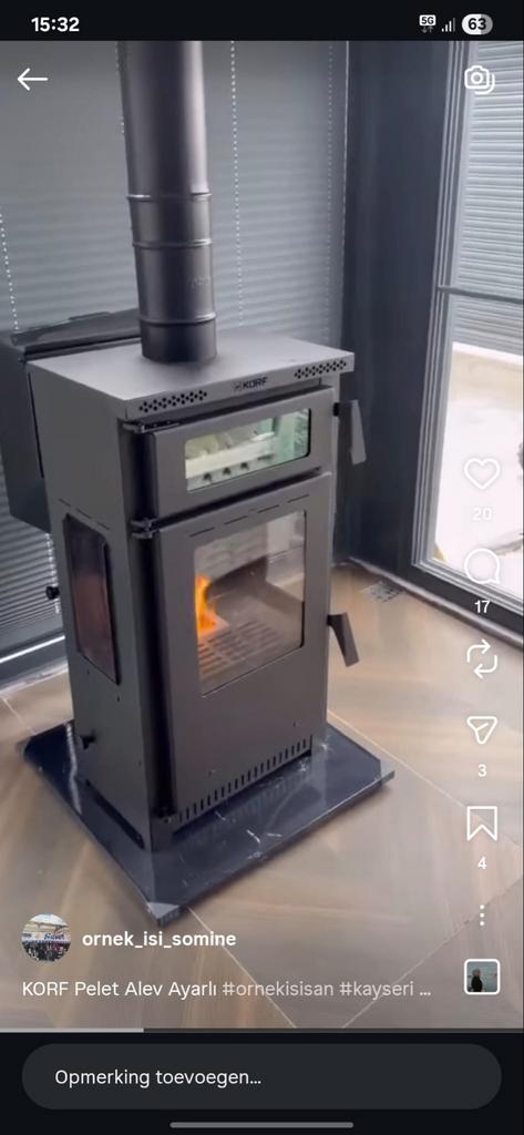 Nieuwe KORF Pelletkachel - Efficiënt en Modern Design, Ophalen, Overige brandstoffen, Nieuw, Pelletkachel