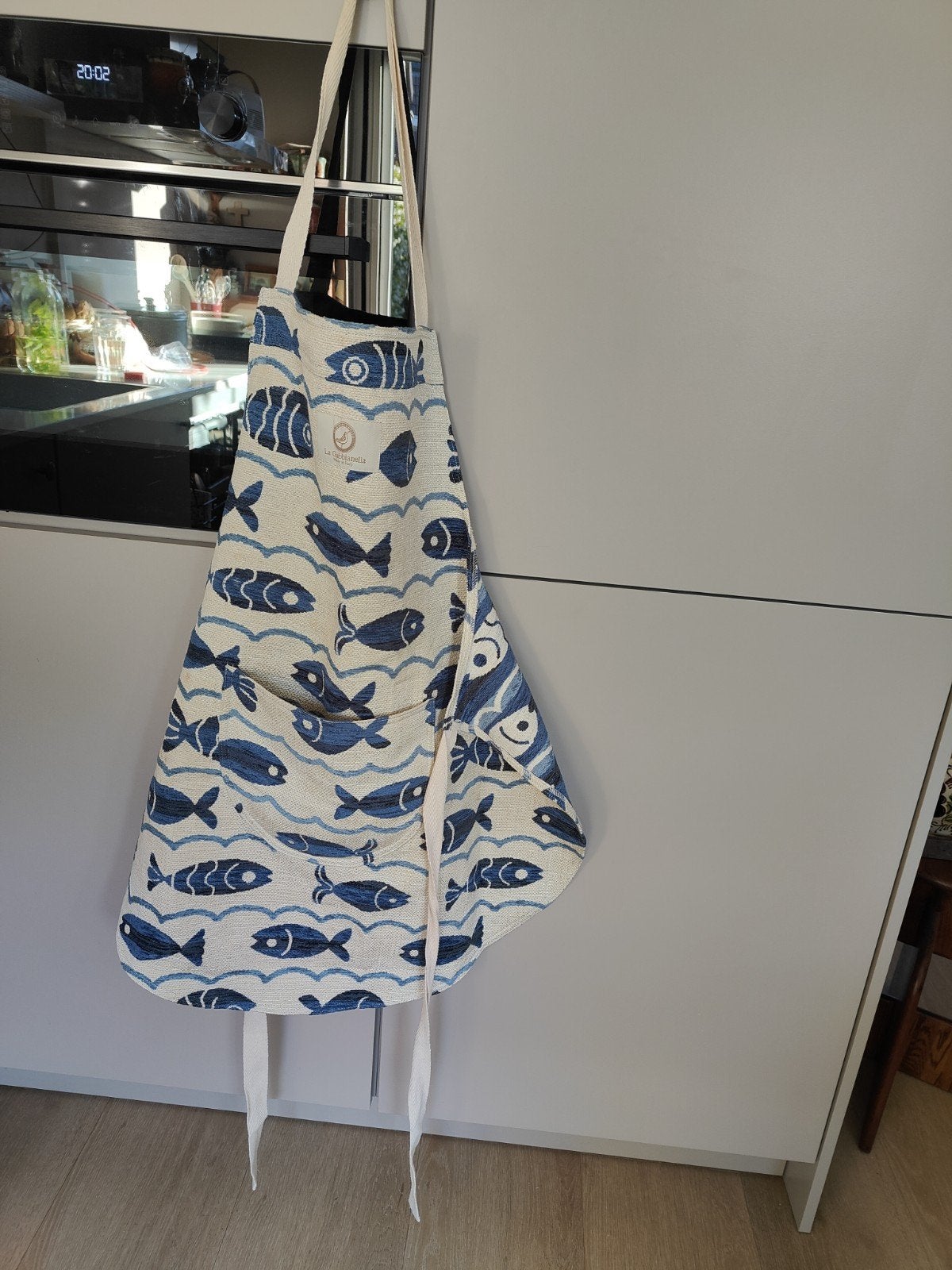 La Gabbianella Schort Vissen Blauw - Made in Italy, Ophalen of Verzenden, Nieuw, Blauw, Overige merken