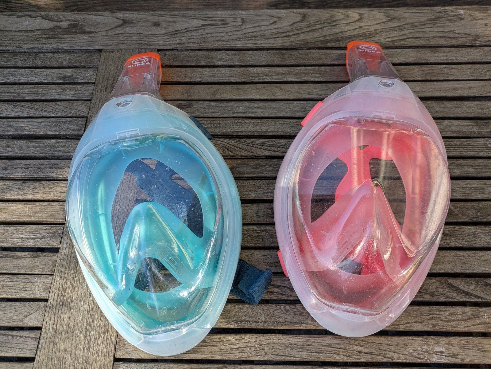 Decathlon 2 snorkelmaskers kinderen, Ophalen of Verzenden, Gebruikt, Snorkelmasker