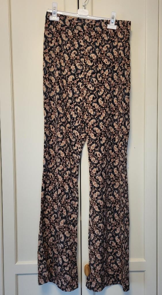 Loavies broek, wijde pantalon, paisleyprint, maat M, Maat 38/40 (M), Zwart, Ophalen of Verzenden, Lang
