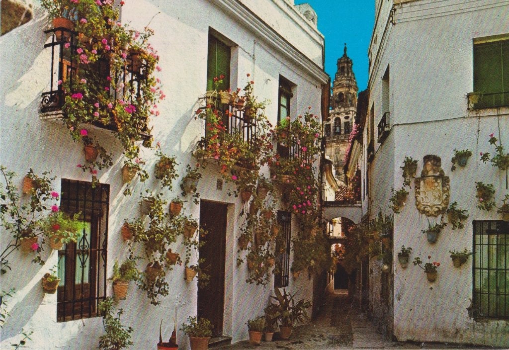 Spanje Andalusie Straatje bloemen, Verzenden, 1960 tot 1980, Ongelopen, Stad of Dorp
