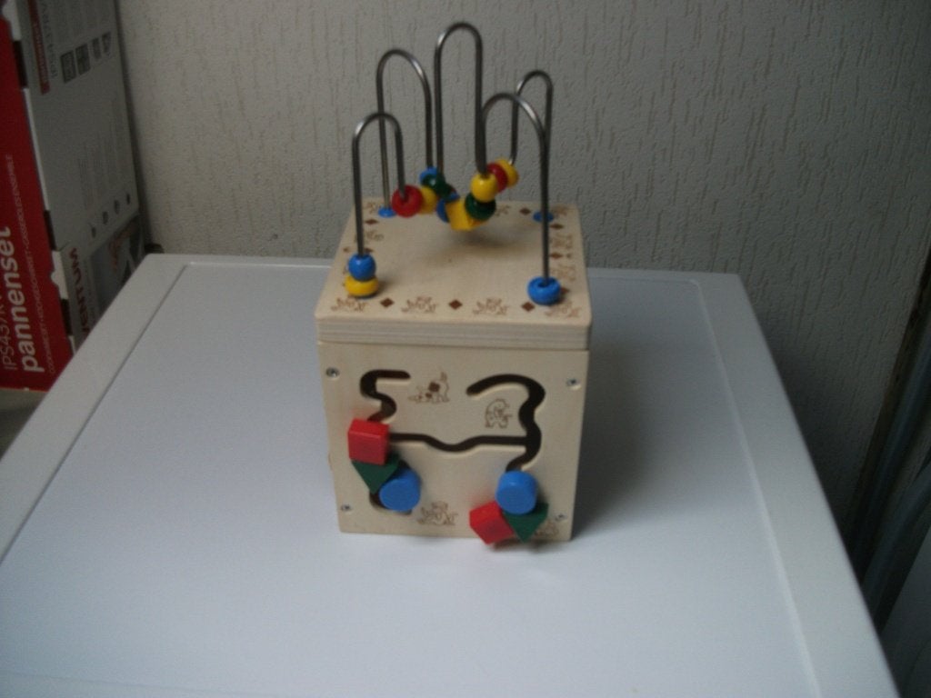 Speelkubus aapjes, Kinderen en Baby's, Speelgoed | Houten speelgoed, Ophalen of Verzenden, Gebruikt