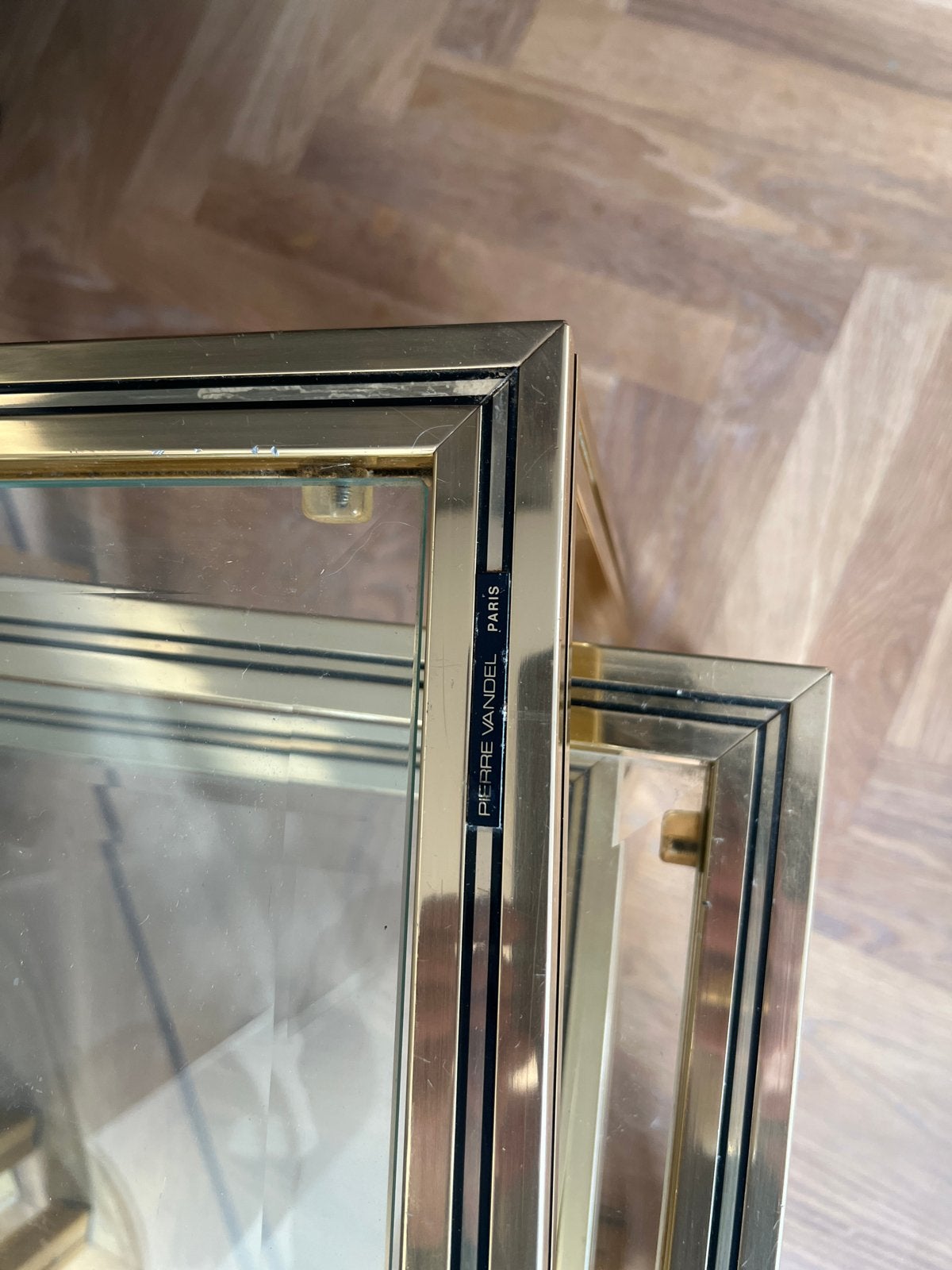 Pierre Vandel Paris Bijzettafels - Set van 3, Minder dan 55 cm, Gebruikt, Metaal of Aluminium, Vierkant