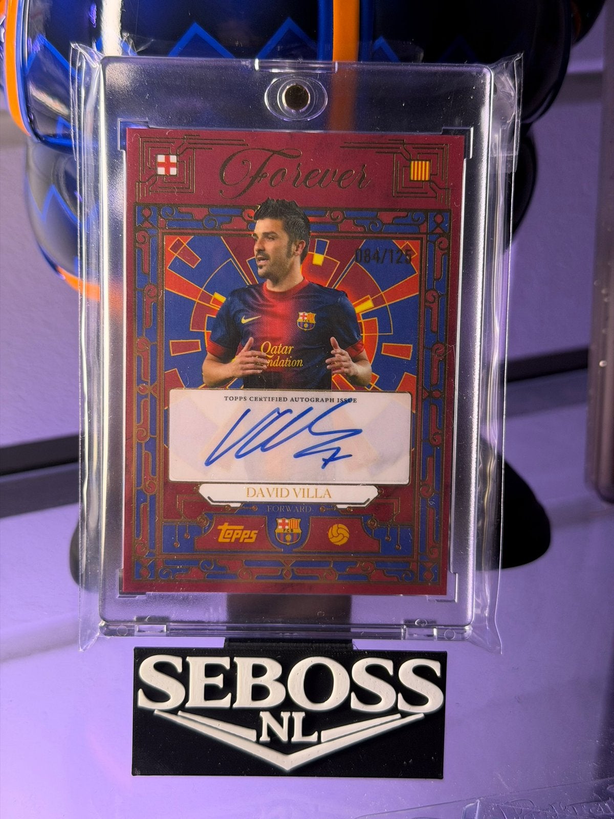 David Villa auto /125 Barca Forever, Verzenden, Zo goed als nieuw, Buitenlandse clubs, Spelerskaart