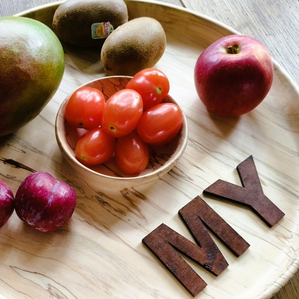 Houten hapjesschaal kastanjehout fruitschaal 36,5cm #46, Houtatelier M.Y., Info@myhoutatelier.nl, Schaal, Rond