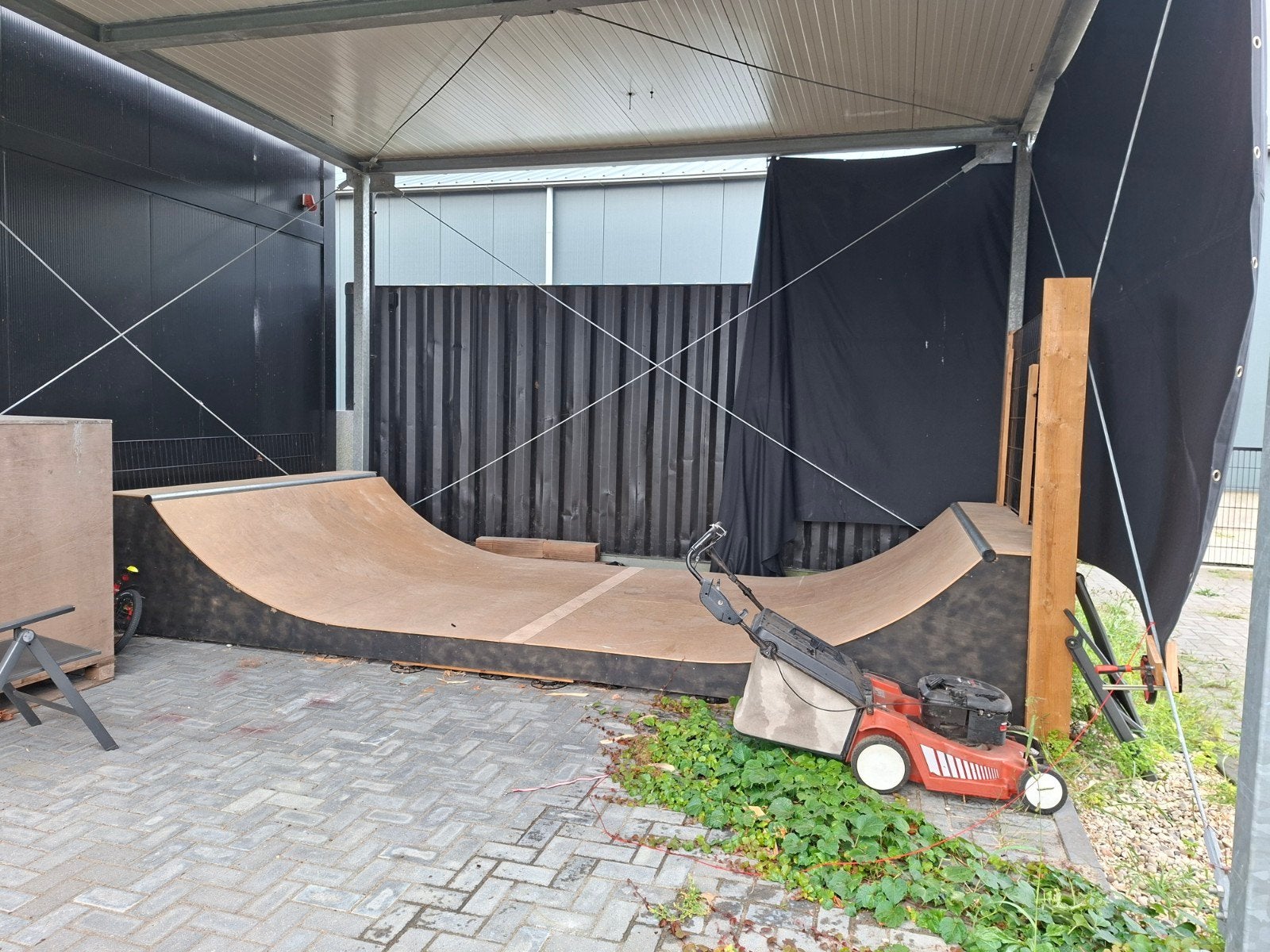 Miniramp skatebaan - Berken multiplex rijvlak, Ophalen, Gebruikt