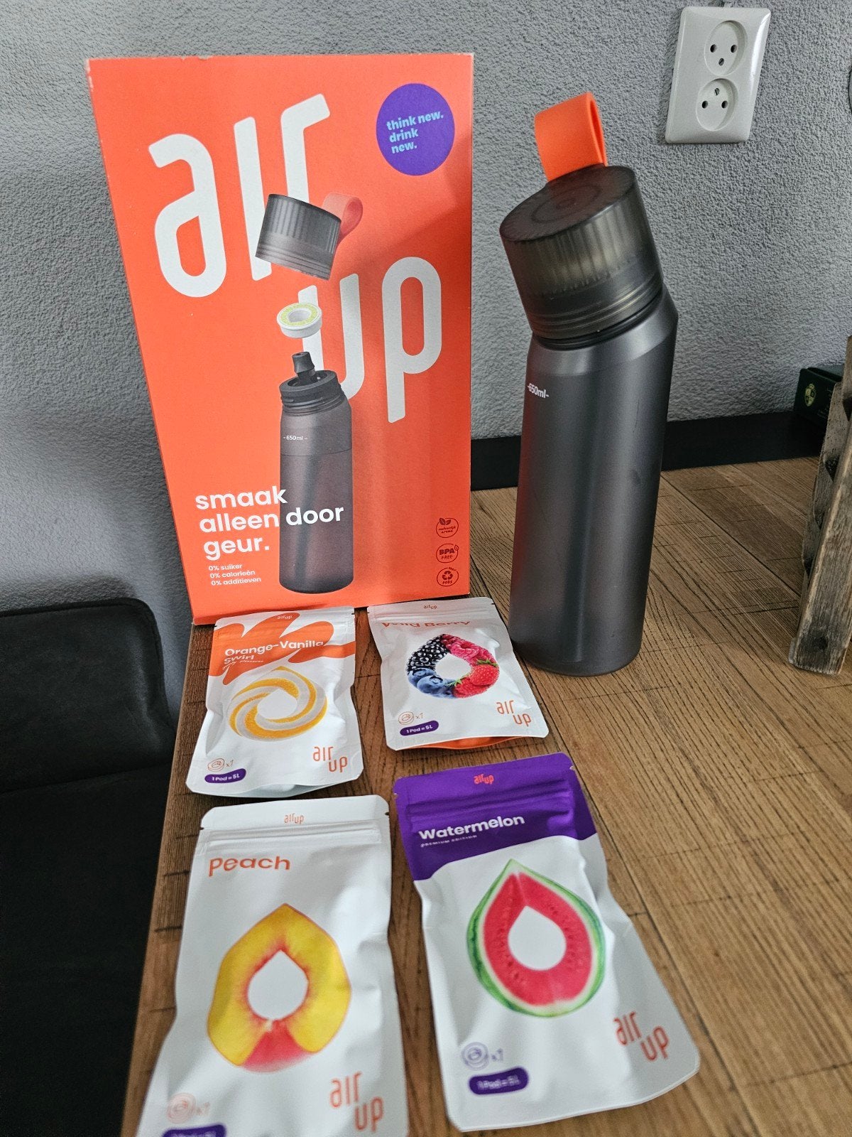 Air Up drinkfles 650ml met 4 pods - Zo goed als nieuw, Overige typen, Kunststof, Ophalen of Verzenden, Zo goed als nieuw