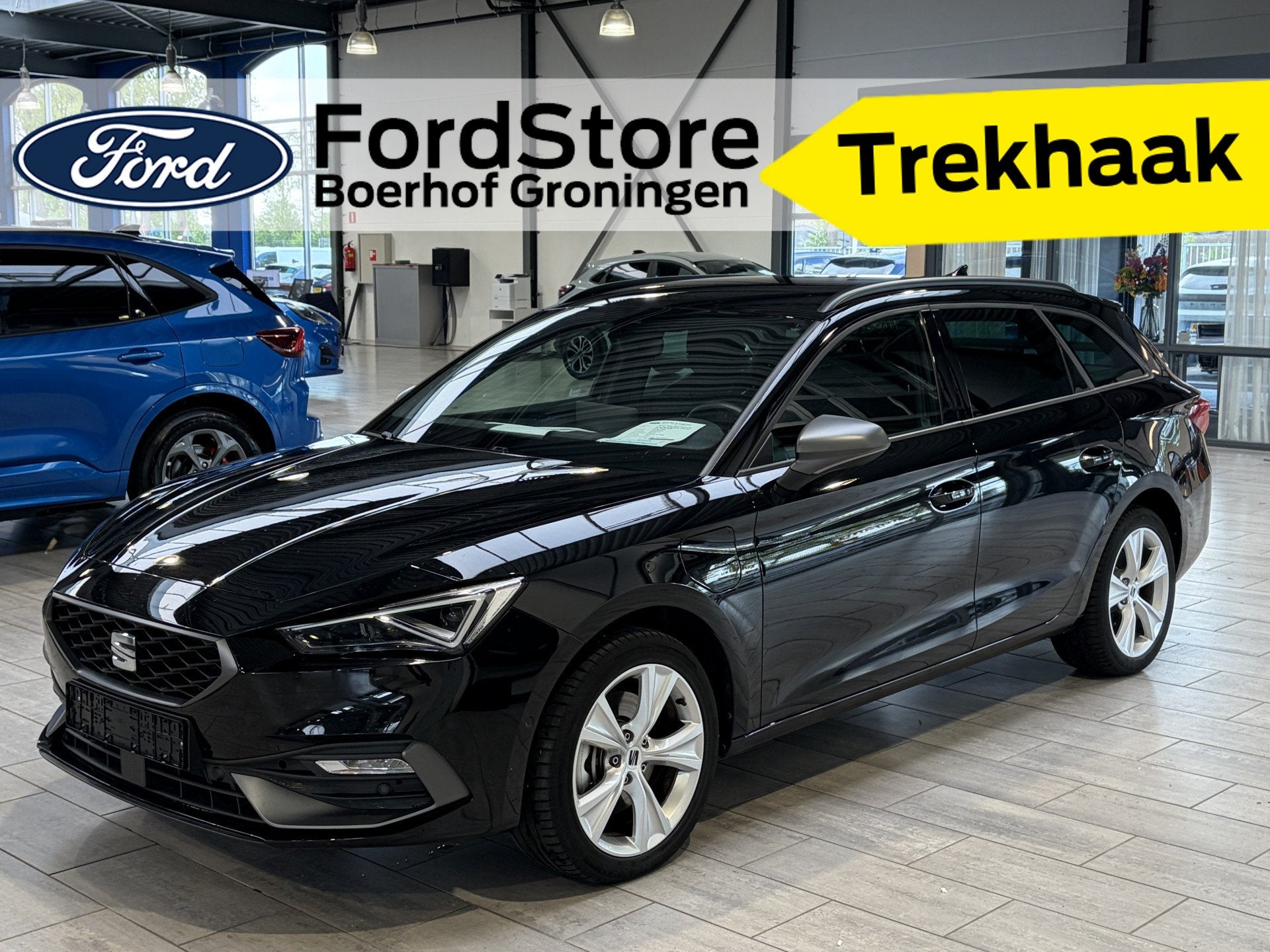 SEAT Leon Sportstourer 1.5 TSI e-Hybrid PHEV 204 pk FR Busin, Auto's, 12 maanden, Stof, Zwart, 4 cilinders