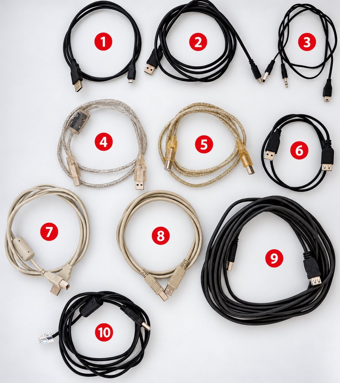 10 diverse USB-kabels, Ophalen of Verzenden, Zo goed als nieuw