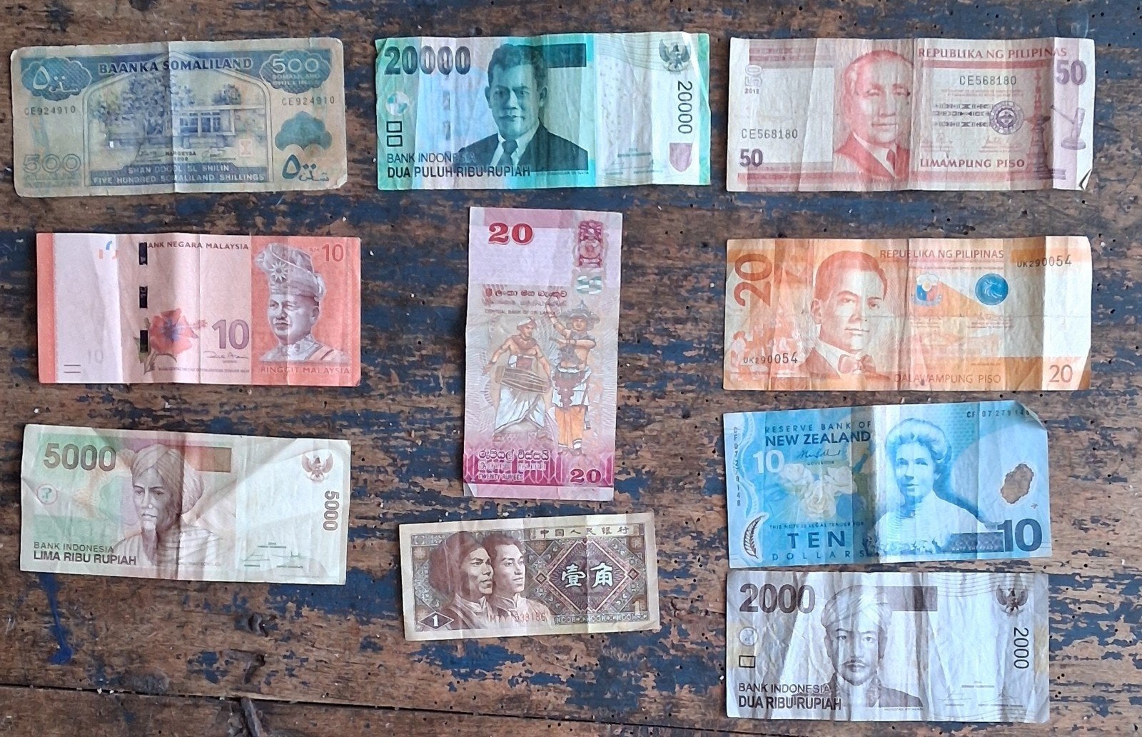 Bankbiljetten. Vreemde  valuta.  10 st. * Zie afbeeldingen., Ophalen, Zuidoost-Azië, Setje