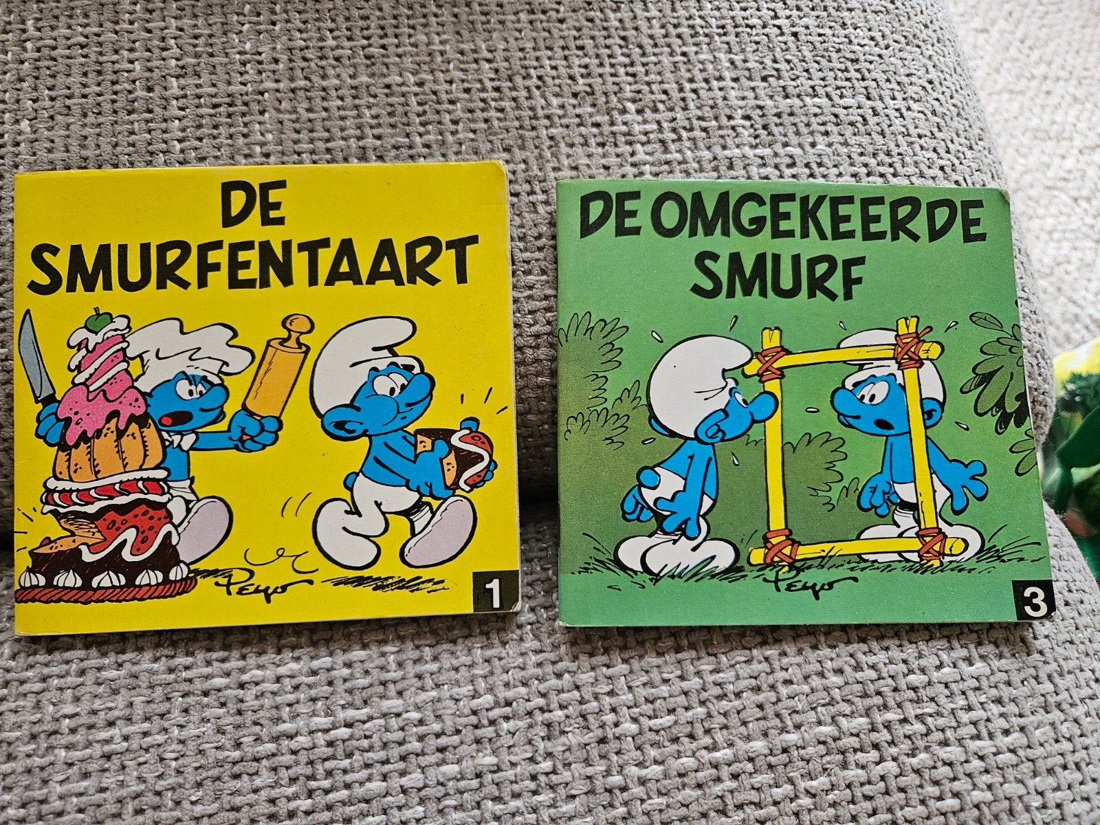 Smurfen Miniboekjes: De Smurfentaart & De Omgekeerde Smurf, Verzamelen, Smurfen, Ophalen of Verzenden, Gebruikt, Verschillende Smurfen