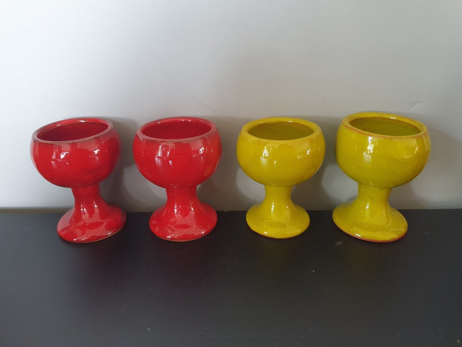 4 superleuke eierdopjes uit de jaren 70, Ophalen of Verzenden, Huis en Inrichting